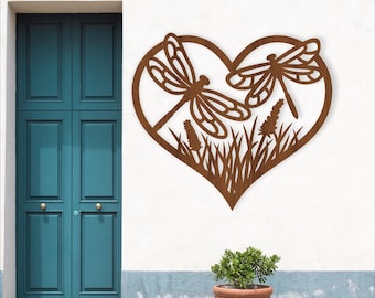 Dragonfly Heart Wall Art SVG: Laser Cut File (Digital Download