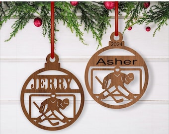 Hockey Goalie Christmas Ornament SVG Laser Cut Template (Digital Download)