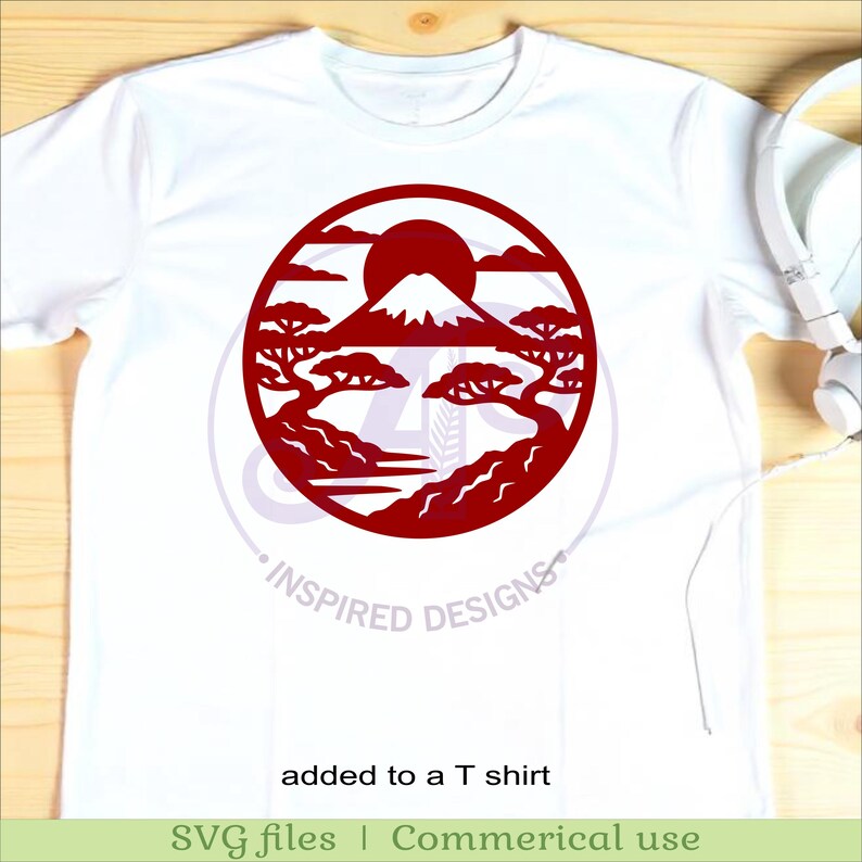 Mount Fuji Wall Art SVG, Japanese Laser Cut, Zen Garden Decor Sign (digital download) image 5