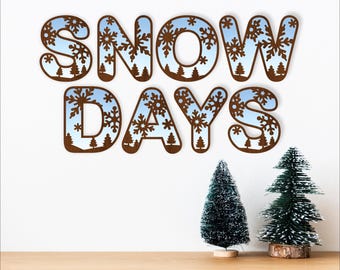 Snowflake Letters SVG: Layered Alphabet Set for Cricut, Silhouette (Digital Download)