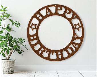 Happy Birthday Wall Art SVG: Laser Cut File (Digital Download)
