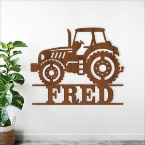Tractor Name Sign SVG - Personalized Farm Laser Cut Wall Sign (digital download)