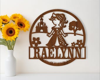 Princess Name Sign SVG: Laser Cut Nursery Decor Template (Digital Download)