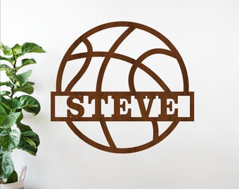 Basketball Name Sign SVG, Personalized Sport Laser Cut Template (Digital Download)