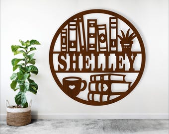 Book Lover Name Sign: Laser Cut File Template (Digital Download)