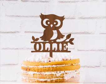 Personalized Owl Cake Topper: Laser Cut File (Digital Download)