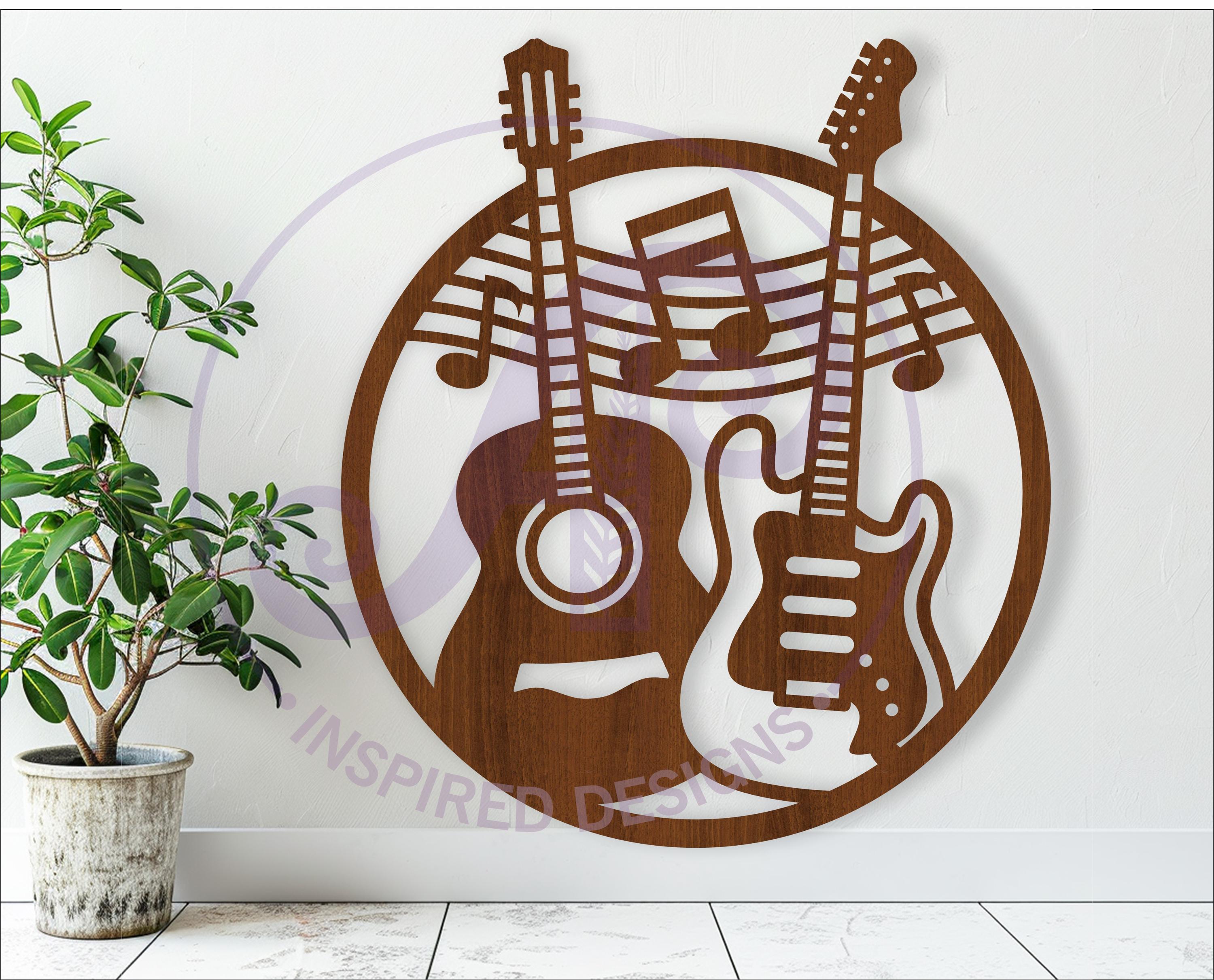 Guitar Wall Art: Laser Cut Music Sign (digital Download) - Etsy