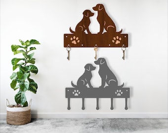 Dog Key Holder Laser Cut File: Wood & Metal Designs (Digital Download)