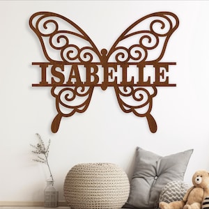 Butterfly Name Sign SVG Laser Cut Template (Digital Download)