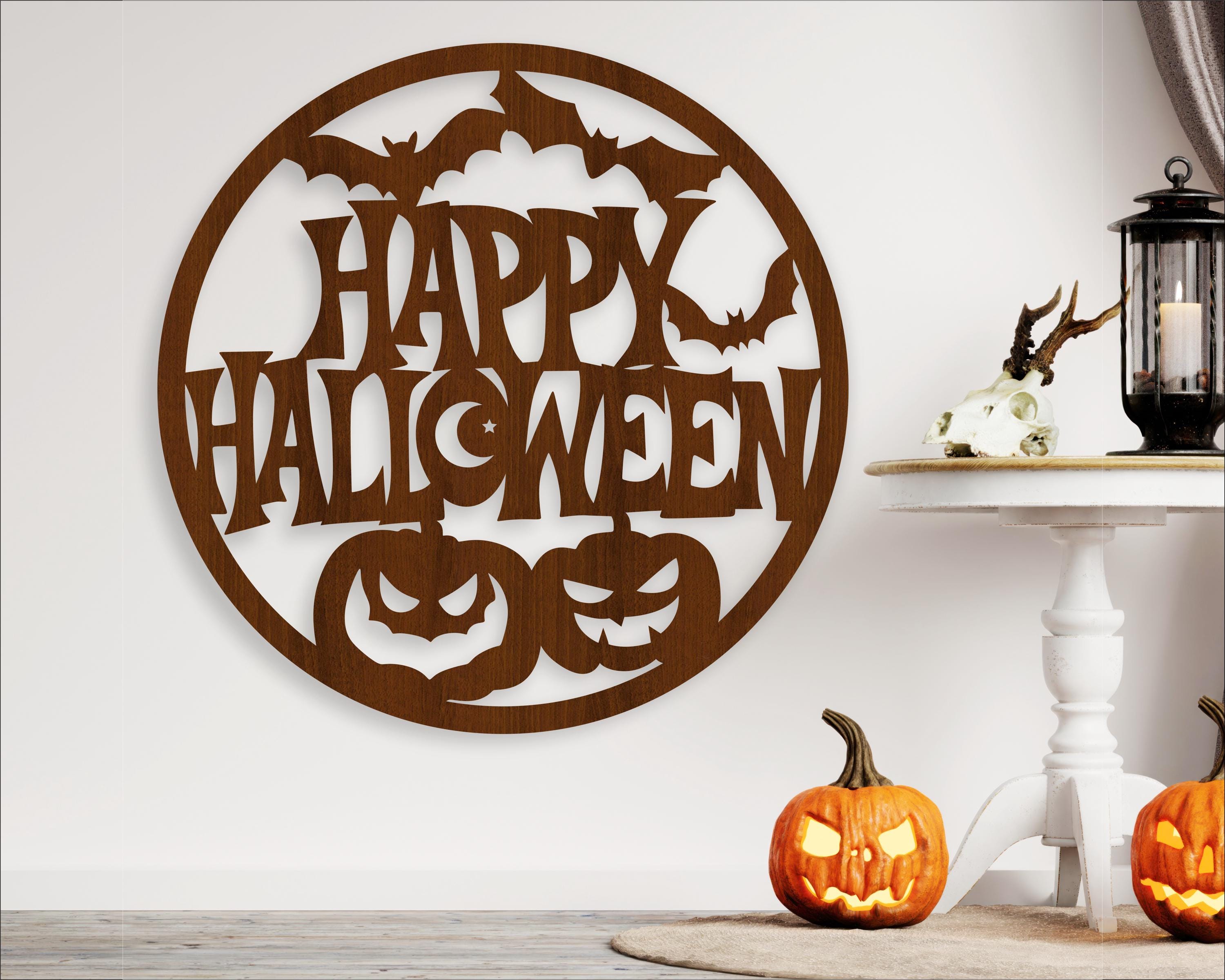 Laser Cut Happy Halloween Wall Sign: SVG Vector File (digital Download) -  Etsy