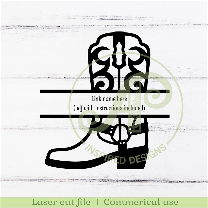 Cowboy Boot Name Sign SVG, Western Personalized Laser Cut Template ...