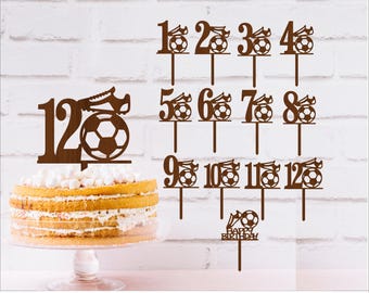 Soccer Number Cake Topper Bundle: Laser Cut SVG Template (Digital Download)