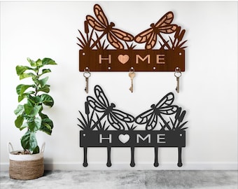Dragonfly Key Holder Laser Cut File: Wood & Metal Designs (Digital Download)