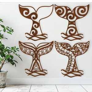 Whale Tail Wall Art: Laser Cut Vector Design (Digital Download)