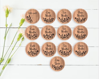 Wildflower Baby Milestone Discs SVG: Laser Cut Template (Digital Download)
