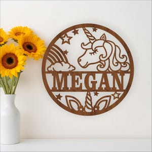 Unicorn Name Sign SVG – Fantasy Laser Cut File, Kids Room Wall Decor (Digital Download)