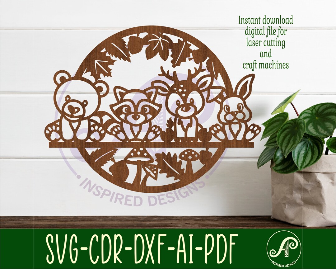 Woodland Animal Wall Art, SVG File. Vector File Ai, Cdr, Dxf Instant