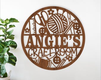 Craft Room Name Sign: Laser Cut Craft Lovers home decor (Digital Download)