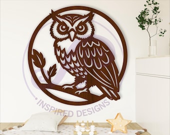 Owl Wall Art SVG File: Laser Cut Animal Theme (Digital Download)