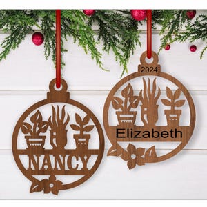 Kamerplanten kerstversieringen SVG lasergesneden, instant download pdf-, dxf-, ai- en cdr-sjabloon.