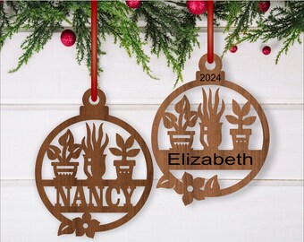 Indoor Plant Christmas Ornament SVG Laser Cut Template (Digital Download)