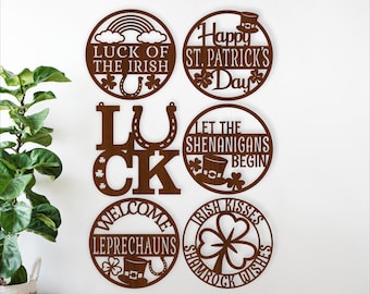 St Patrick’s Day Wall Art Bundle SVG, Laser Cut Signs, Irish Decor (Digital Download)