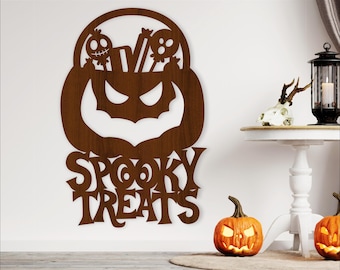 Spooky Treats Wall Sign: Laser Cut Halloween Decor (Digital Download)