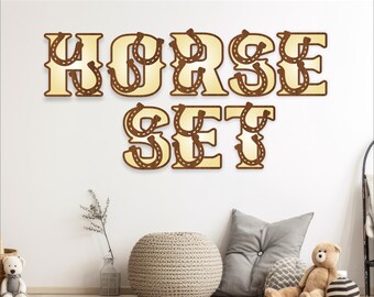 Horse Shoe Alphabet SVG: Rodeo, Cowboy Letter set Laser cut (Digital Download)