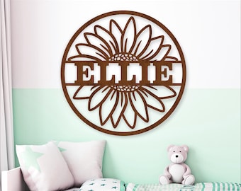 Daisy Name Sign: Flower Themed Wall Hanger, Laser Cut Template (Digital Download)