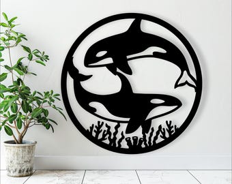 Orca Whale Wall Art: Laser Cut Ocean Theme (Digital Download)