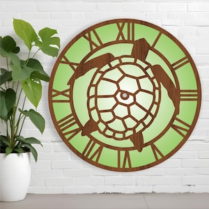 Schildkröte Wanduhr Laser cut Dateien, SVG-Datei vektor, ai, cdr, dxf, sofort download, digitales design, schnittdatei vorlage