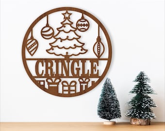 Christmas Name Sign: Laser Cut wall sign SVG (Digital Download)