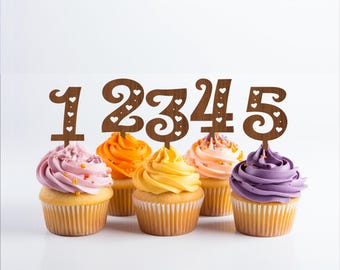 Heart Number Cupcake Toppers: Laser Cut SVG Template (Digital Download)