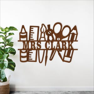 Lehrer Name Zeichen SVG, personalisierte Schulthema Laser Cut Vorlage (Digitaler Download)