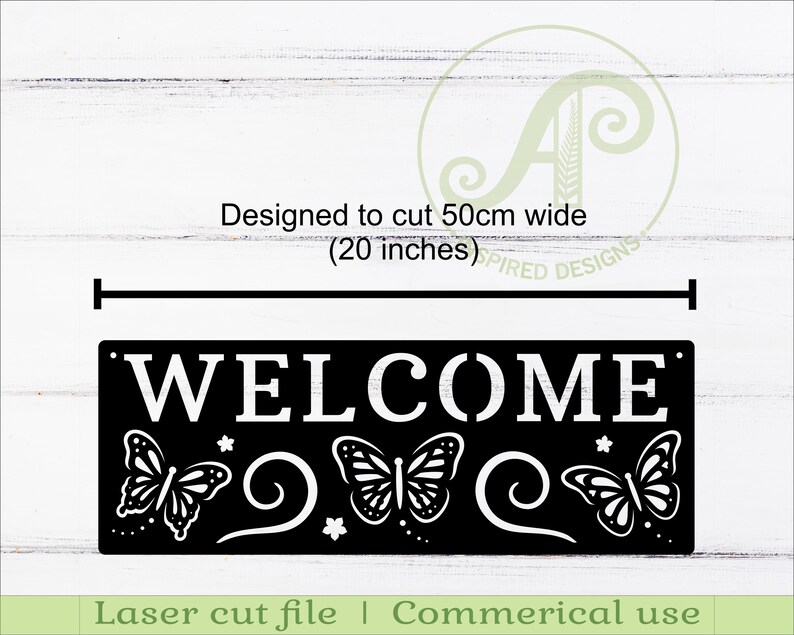 Butterfly Wall Sign SVG: Laser Cut Rectangle Design (digital Download ...