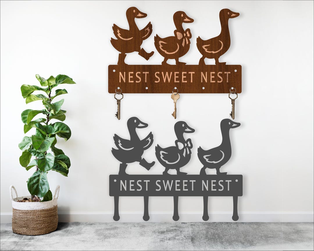 Geese Key Holder Laser Cut Files: Wood & Metal (digital Download) - Etsy