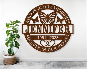 Memorial Butterfly Name Sign: Laser Cut Remembrance Wall Art (SVG Digital Download)