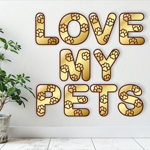 Juego de alfabeto de huellas de patas. Letras de 2 capas 26 letras Archivo SVG Archivo vectorial ai, cdr, dxf y pdf Descarga instantánea Diseño digital Huella de gato, perro
