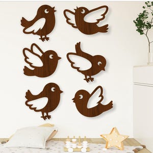 Niedliche Vögel SVG Bundle. 6 Designs, Wandkunst Vektor-Dateien, Lasercut-Datei, Formen. Ai, Cdr, Dxf sofortiger Download digitale Datei Vögel