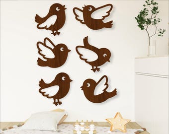 Bird Silhouette SVG Bundle, Birds Wall Art Laser Cut Files (Digital Download)