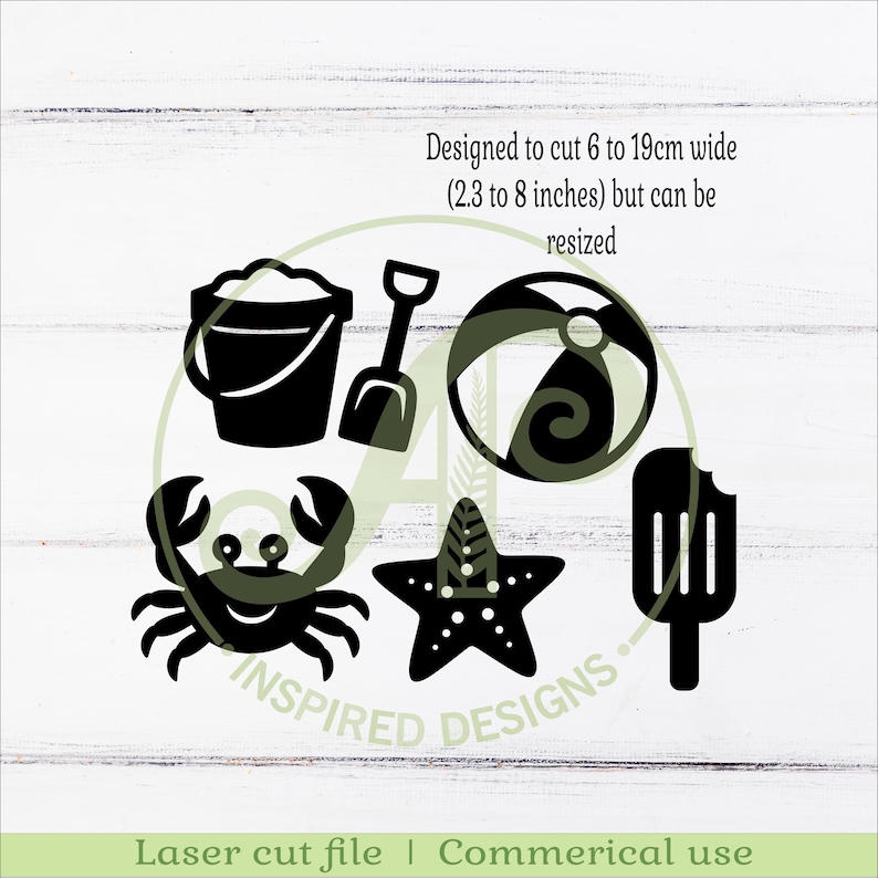 Beach Silhouette SVG Bundle, Summer Laser Cut Files, 30 Beach Icons (Digital Download) image 6