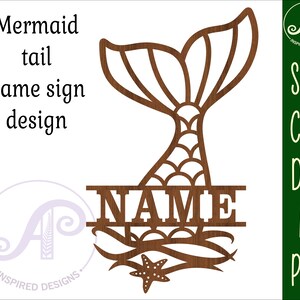 Mermaid Tail Name Sign SVG Laser Cut Template, Door or Wall Hanger ...