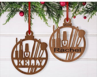 Cosmetics Christmas Ornament SVG: Personalized Makeup Laser Cut Template (Digital Download)