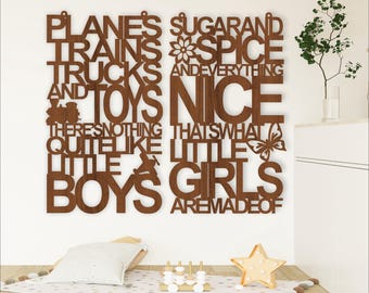 Little Boys & Girls Room Signs: Laser Cut Wall Art (Digital Download)