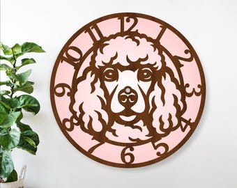 Poodle Wall Clock SVG – Laser Cut File, Dog Themed Home Decor (Digital Download)