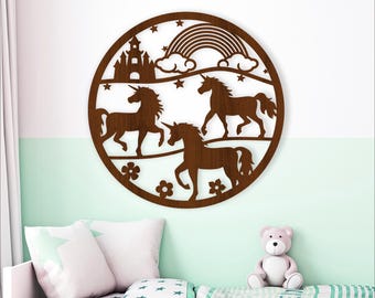 Unicorn Wall Art: Laser Cut SVG File, Animal Theme (Digital Download)