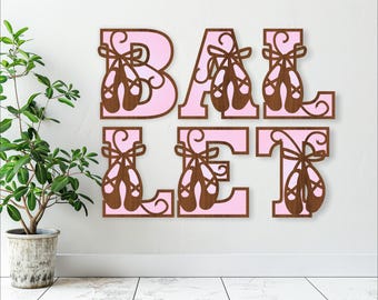 Ballet Shoes Alphabet: Layered Letters SVG Vector (Digital Download)