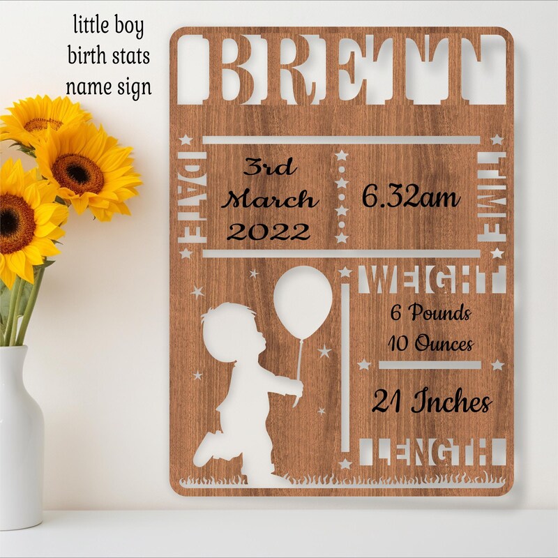 Birth Announcement Sign Boy - Etsy