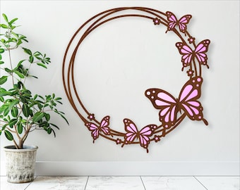 Butterfly Wreath Wall Art: Laser Cut SVG File (Digital Download)