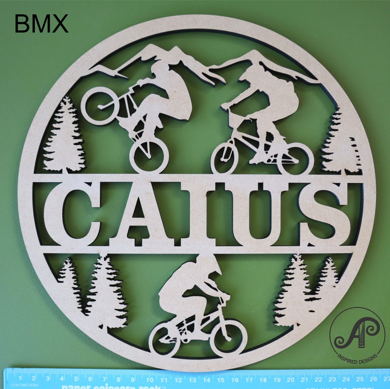 BMX Name Sign SVG Sports Themed Door or Wall Hanger Laser Etsy